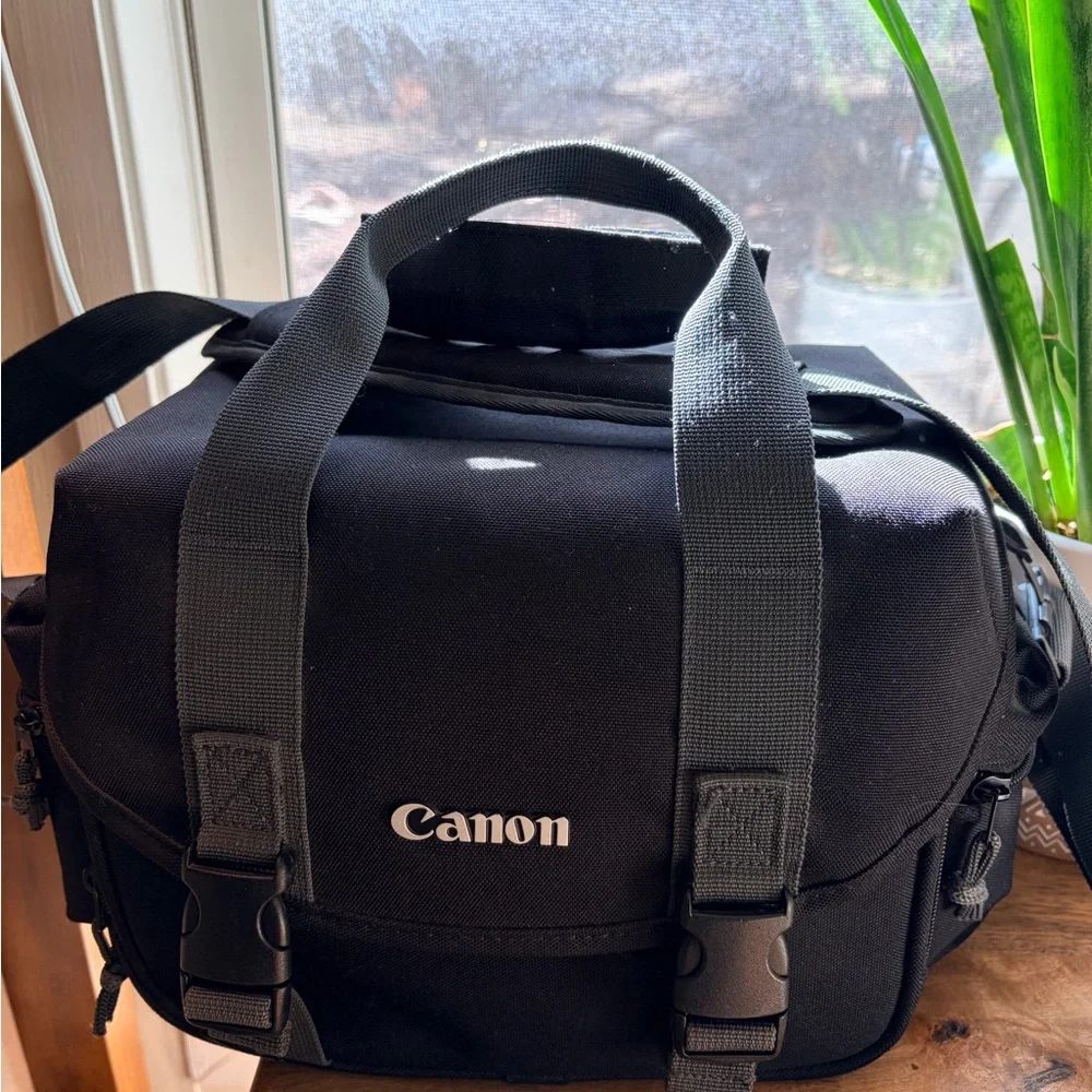 Canon EOS Rebel T6i DSLR Camera - Black with Red Strap